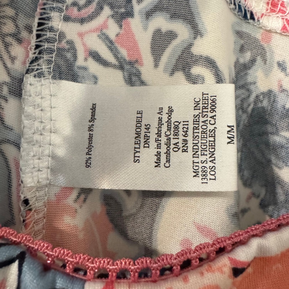 In Bloom by Jonquil Pajama Set Medium Paisley Lace Racerback Cami Wide Leg Pants - Picture 5 of 8